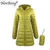 Bang 8XL Damen langer warmer Daunenmantel mit tragbaren Aufbewahrungstasche frauen ultra lightjacke frauen Müßiketten Hüftlänge 211018