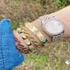 3 pezzi in metallo rame Cz pavimenta occhio mano braccialetto di fascino per le donne ragazza Hip Hop Pulseras Mujer Bijoux Femme 2021 gioielli di tendenza