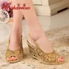 G-Sparrow 2021 Sommar Diamond Roman Peep Toe Crystal Stiletto High Heel Shoes Women Rhinestone Wedges Sandaler