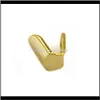 Grillz, Body Drop Delivery 2021 Hip Hop Single Metal Gold Color Tooth Cap smycken Glossy Simple Grillz Women Fashion Dental Grills Accessorie