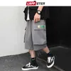 LAPPSTER Hommes Ins Mode Coréenne Cargo Shorts D'été Noir Poche Multifonction Recadrée Pantalon Streetwear Sweatshorts 5XL 210713