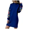 Casual jurken Feitong herfst 2022 Winter vrouwen lange mouw bloemen borduurwerk sweatshirt jurk feest slijtage korte vestidos