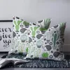 Pillow Case Hedgehog And Cactus Cartoon Printed Throw Plush Fabric Pillowcase Home Decorative