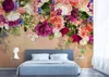 Wallpapers Europeia Vintage Rose Flor Papel de Parede Papel PO para sala de estar Quarto 3D Floral Wall Papers Home Decor