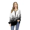 Chemise Blanche Oversize Vinter Kvinnor V-Neck Butterfly Ärmtryck Tshirts Lady Cotton Casual Loose Plus Size Streetwear Mujer 210604
