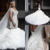 vestidos de novia de sirena de perlas de cristal