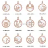 Twelve Zodiac Sign Necklace Round Horoscope Libra Crystal Pendants Charm Star Sign Choker Astrology Necklaces for Women Girl Fashion Jewelry Will and Sandy