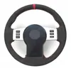 Сшитые вручную мягкую черное углеродное волокно черное замшевое покрытие на рулевое колесо для Nissan Xterra / Pathfinder / Frontier