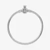 Charm-Armbänder aus 925er-Sterlingsilber für Damen, passend für Pandora-Perlen, feiner Schmuck, brillante Kronen-Herzen-Stile, grundlegendes Schlangenkettenarmband, Damengeschenk mit Originalverpackung