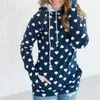 Side Zipper Jumper Sweat Femmes Hoodies Automne Hiver Imprimé Kawaii À Capuche Cordon Pulls Poches Rose Noir Bleu 210507