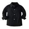 Wiosenna jesień Baby Boy koszule czarne długie rękawowe kardigan koszula swobodne dzieci dżentelmeni bluzki