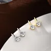Orecchini a bottone LIVVY 2021 color argento minimalista zircone piccoli orecchini femminili semplici squisiti gioielli regalo di moda fatti a mano