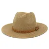 Wholesale Men Women Foldable Top Hats Panama Caps Summer Sun Protection Straw Hat Wide Brim Outdoor Beach Cap White