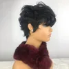 Vendita all'ingrosso Parrucca Bob Corta Pixie Cut Capelli Umani Vergini Brasiliani Senza Parrucche Anteriori In Pizzo Con Frangia Glueless Per Donne Nere