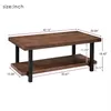 US Stock U_style Meble Istaialne stolik do kawy Litego drewna + MDF i żelazna rama z otwartym półką A00 A41