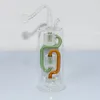 Cachimbos de água coloridos reciclador com tigela de óleo de vidro para fumar de 10 mm Dab Rig Tool Shisha Hookah Ash Catchers para Bonito Wax Water Tobacco e Percolater Bongs