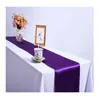 10pc Satin Table Runners White/Red/Black/Gold/Silver/Champagne 18 Color 30*275cm For Wedding el Banquet Home Decoration 211109