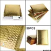 Gift Wrap Event & Party Supplies Festive Home Garden 50Pcs Gold Color Bubble Mailers Padded Envelopes Lined Poly Mailer Self Seal Aluminizer