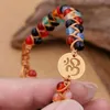 Из нержавеющей стали OM Charm Color Natural Stones 7 Chakra S Handmade Плетеная пара Reiki Gealing Balance Banacle