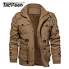 Tacvasen Military Thicken Fleece Jack Mens Winter Casual Hooded Jas Pilot Cargo Cotton S windbreaker Parka Man 211217