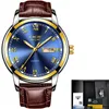 Orologi da uomo 2022 LIGE Top Brand Luxury Casual Orologio da uomo in pelle al quarzo Orologio da lavoro Maschile Sport Impermeabile Data Cronografo gygfhes