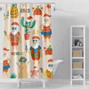Merry Christmas Shower Curtains Santa Claus Bathroom Curtain Fabric Waterproof Polyester Xmas Bathroom Curtain with Hooks 211116