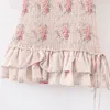 Boho LoveShackfancy Autumn Kleid Beige Kurzarm Rüschen Schlanker Urlaubsins Blogger Spezial Interesse Mini Kleid Frauen5225279