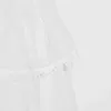 VGH White Dress For Women O Neck Sleeveless High Waist Patchwork Ruffles Designer Plus Size Dot Print Mini Dresses Female 210421