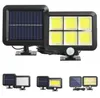 120cob 160cob Splited Solar Lampa Ogród Ściana Noc Lighting Czujnik ruchu Wodoodporna Outdoor 3 Tryby Pilot zdalnego sterowania 5m sznur