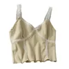 Summer Lace cami top women autumn lace stitching short camisole 's slim Vintage vest trend Camis tops 210420