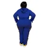 الخريف الشتاء ملابس النساء زائد الحجم رياضية 3xl 4xl tassals تتسابق طويل الأكمام الصلبة sweatsuits هوديي مقنع + السراويل قطعتين مجموعات في الهواء الطلق ببطء الدعاوى 5675