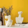 Vase Home Decor Room Decoration Ceramic Vases Desktop Art Sculpture Flower Arrangement Wedding Pot Furnishings 211215