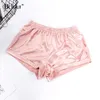 Bclout Pink Silk Casual Home Wear Women Suit Elastic Waist Shorts Satin Button Up Shirt Female Two Piece Set Short Sleeve 2021 Y0702