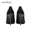 Sophitina Eleganckie buty damskie Super Heeled Party Wskazał Toe Buty Bankiet Jesień Dziki Czarny Seksowny Biuro Lady Pompy AO292 210513