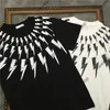 Sommar mens krage vit svart geometri Print Tshirt Kortärmad T-shirt Designer T Shirt Camisetas T-shirts Unex Tops Tee