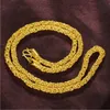 mäns 24k guldpläterade Twist halsband Kedjor NJGN085 mode bröllopspresent gul guldplåt kedja halsband