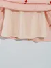 Verão Francês Doce Vestido Quadrado Collar Rosa Floral Bordado Hollow Ruffle Suff Manga Feminina Fashion 210514