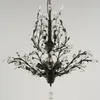 Lustre en cristal branche d'arbre lampes suspendues vintage K9 cristaux lustres lustre en fer vie moderne plafonnier luminaire