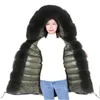 Manteau d'hiver en fausse fourrure pour femme, Parka détachable avec col naturel véritable, ample et longue Section, à la mode, 2021