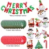 37 adet Merry Christmas Balonlar Set Whit Kamışı Kardan Adam Noel Baba Noel Ağacı Folyo Balon Noel Süslemeleri Malzemeleri 211216