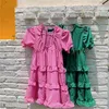 Весна прибытия девочек мода платье платье детские летние торт ES 210528