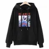 Plus Storlek Pullover Långärmad Hoodies Kvinnor Höst Söt Tryckfickor Street Ladies Casual Loose Velvet Sweatshirt 210522