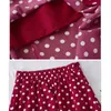 Letni Dorywczo Szyfonowy Drint Dot-Print Spódnica Kobieta Wysoka Talia Midi Plisowane Kobiet Czarny Biały Czerwony Długie Streetwear 210421