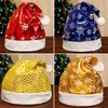 Bonnet/Crâne Casquettes Chapeaux De Noël Rouge et Blanc Enfant Chapeau De Dessin Animé Père Noël Elk Led Chapeau Lumineux Décoration De Fête À Thème pour Les Enfants