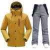 Kayak takım elbise erkek kayak elbise su geçirmez rüzgar geçirmez ceketler erkekler kış kalın sıcak snowboard ceket ve pantolon açık kar