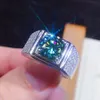 Mode 2 Zirkon Diamanten Edelsteine Ringe für Männer Weißgold Silber Farbe Schmuck Bague Bijoux Maskuline Zubehör Geschenke