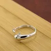 Anéis de golfinho de prata animal aberto anel ajustável unha de dedo para mulheres crianças moda jóias Will e Sandy