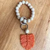 Party Wood Bead Armband Keychain Pure Wood Color Car Chain Cotton Tassel Keyring With Eloy Ring Wood P￤rled Decoration Pendant GCE14284