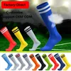 Futbol Çorapları Çocuklar ve Yetişkinler için Futbol Çorabı Diz Üzerinde Çizgili Uzun Tüp Emici Ter Kayma Önleyici Spor Çorabı