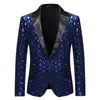 Men's Suits & Blazers Shiny Royal Blue Suit Blazer Jacket One Button Tuxedo Men Party Wedding Banquet Prom Stage Costume Homme